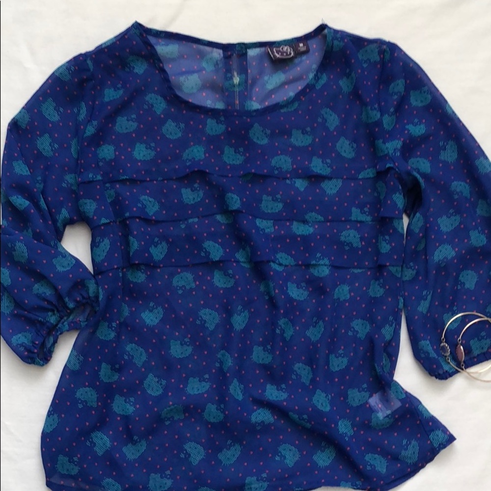 Adorable Hello Kitty Sanrio blouse top work shirt
